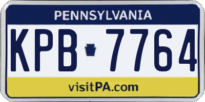 PA license plate KPB7764
