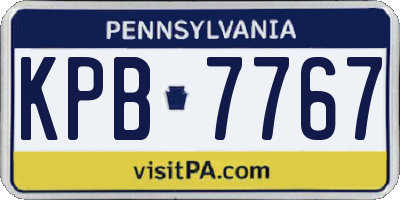 PA license plate KPB7767