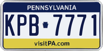 PA license plate KPB7771