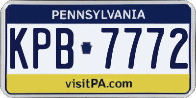 PA license plate KPB7772