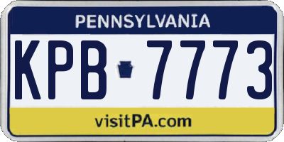 PA license plate KPB7773