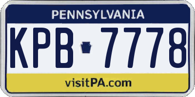PA license plate KPB7778