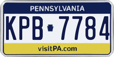 PA license plate KPB7784