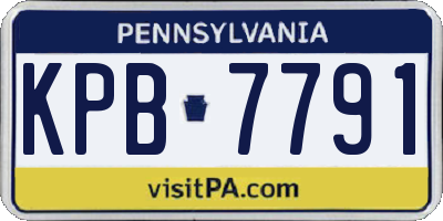 PA license plate KPB7791
