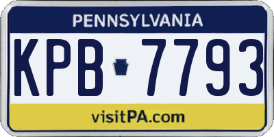 PA license plate KPB7793