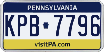PA license plate KPB7796