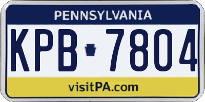 PA license plate KPB7804