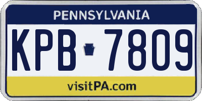 PA license plate KPB7809