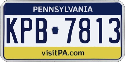 PA license plate KPB7813
