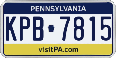PA license plate KPB7815