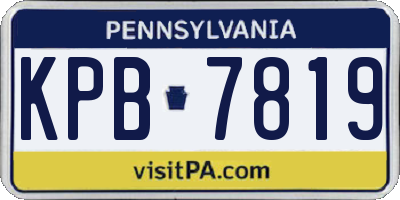 PA license plate KPB7819