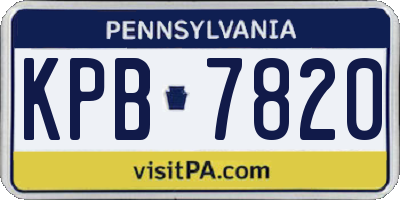 PA license plate KPB7820