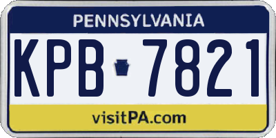 PA license plate KPB7821