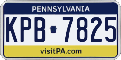 PA license plate KPB7825