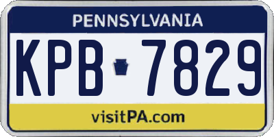 PA license plate KPB7829