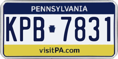 PA license plate KPB7831
