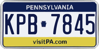 PA license plate KPB7845
