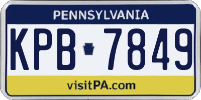 PA license plate KPB7849