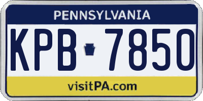 PA license plate KPB7850