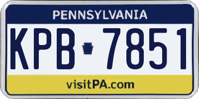 PA license plate KPB7851