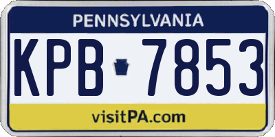 PA license plate KPB7853