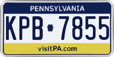 PA license plate KPB7855