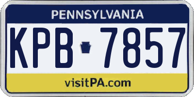 PA license plate KPB7857
