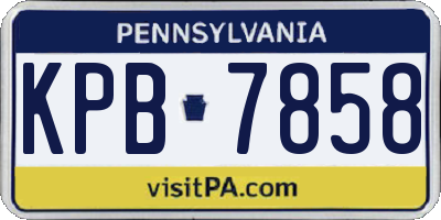 PA license plate KPB7858