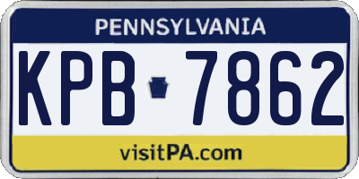 PA license plate KPB7862