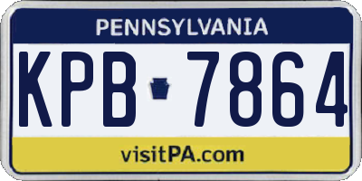 PA license plate KPB7864