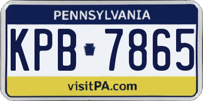 PA license plate KPB7865