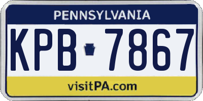 PA license plate KPB7867