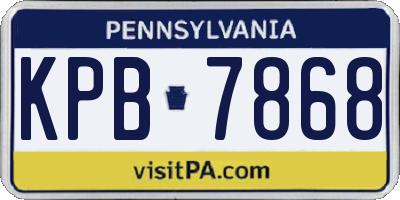 PA license plate KPB7868