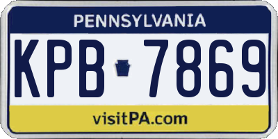 PA license plate KPB7869