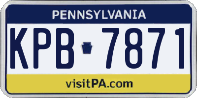 PA license plate KPB7871