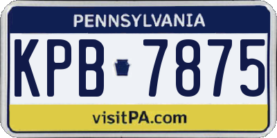 PA license plate KPB7875