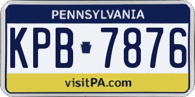PA license plate KPB7876