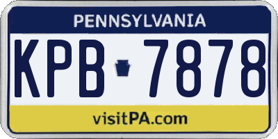 PA license plate KPB7878