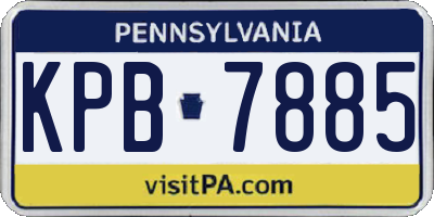 PA license plate KPB7885