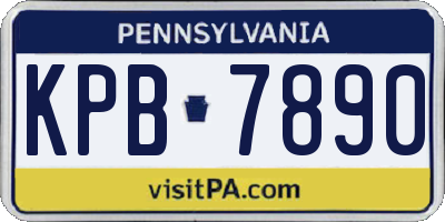 PA license plate KPB7890