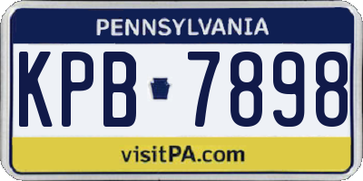 PA license plate KPB7898