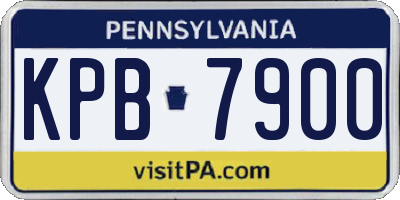 PA license plate KPB7900