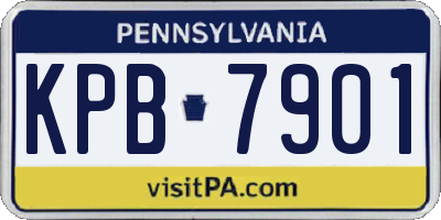PA license plate KPB7901
