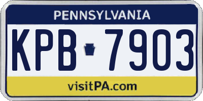 PA license plate KPB7903