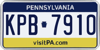 PA license plate KPB7910