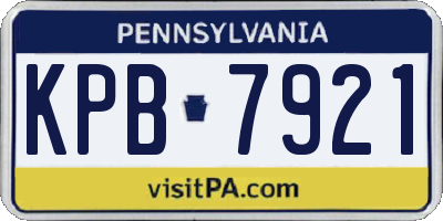 PA license plate KPB7921