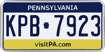PA license plate KPB7923