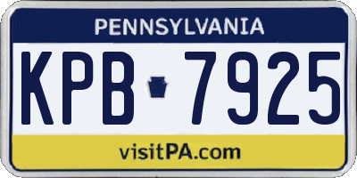 PA license plate KPB7925