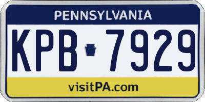 PA license plate KPB7929