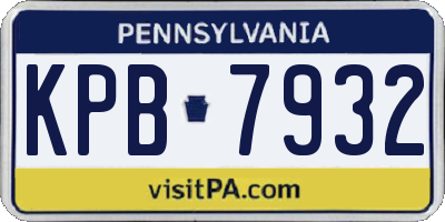 PA license plate KPB7932